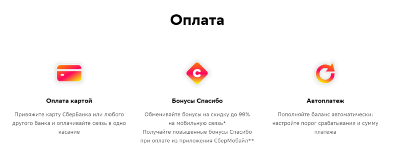 оплата связи сбермобайл