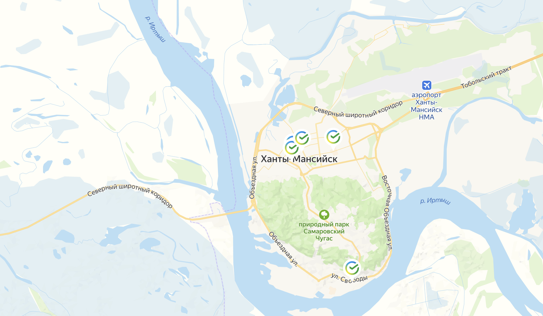 СберМобайл в Ханты-Мансийске офисы на карте