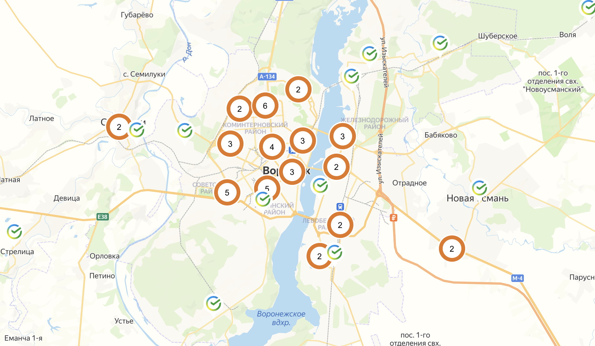 СберМобайл в Воронеже офисы на карте